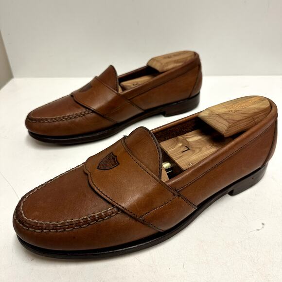 VERY GOOD Polo Ralph Lauren x Allen Edmonds Penny Loafer Brown Made in USA 9.5 - Picture 5 of 14